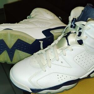 Jordan White and Navy Athletic Shoes